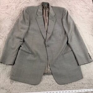 Calvin‎ Klein Collection Mens Wool Blazer Jacket Made Italy Gray Houndstooth 44L